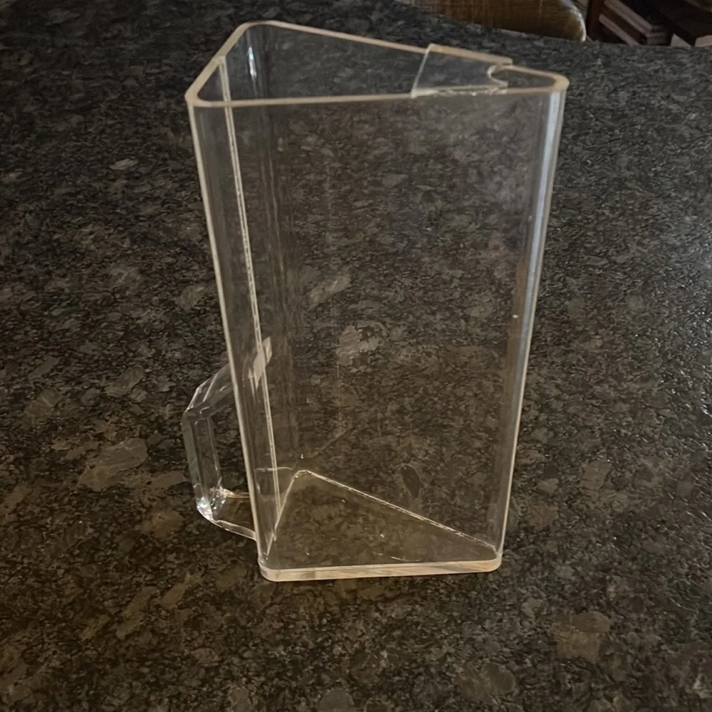 H.J. Stotter Lucite Clear MCM Acrylic Tall Triangle Pitcher